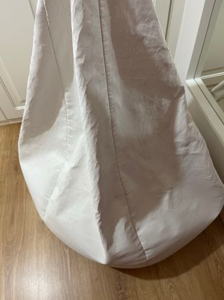 Puff di pelle bianco