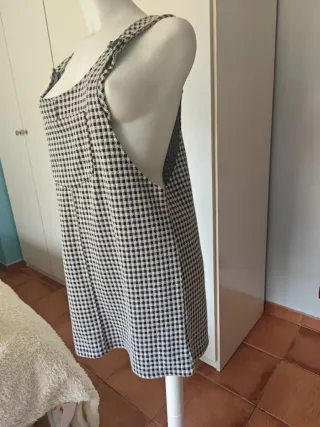 Vestido Pichi Cuadros Blanco y Negro