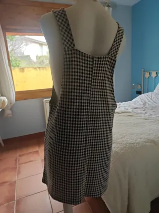 Vestido Pichi Cuadros Blanco y Negro