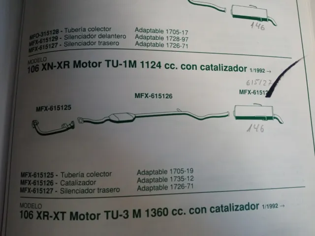 Silencioso trasero Peugeot 106 varios modelos.