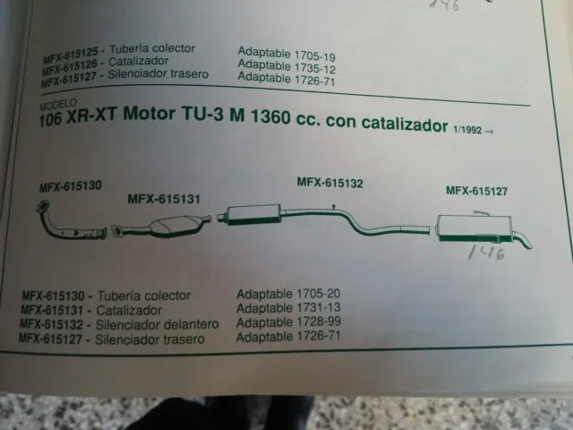 Silencioso trasero Peugeot 106 varios modelos.