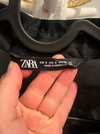 Camisa Oversize Zara Negra Talla Única
