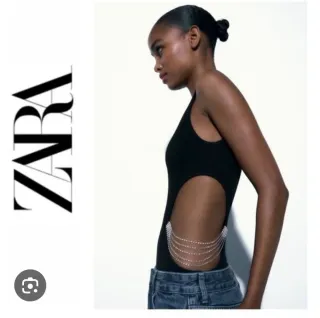 Body Zara Negro Brillantes Lateral