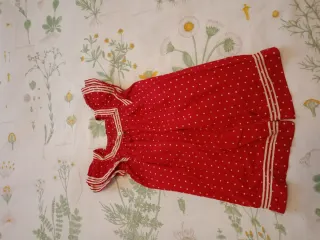 Vestido Muñeca Jumeau Rojo Lunares