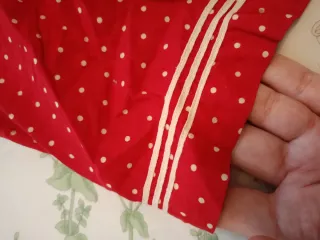 Vestido Muñeca Jumeau Rojo Lunares