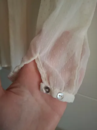 Blusa colección Zara Trafaluc Crema Transparente