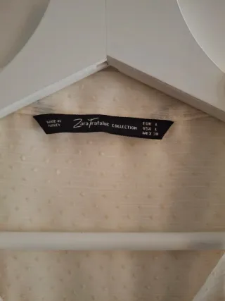 Blusa colección Zara Trafaluc Crema Transparente