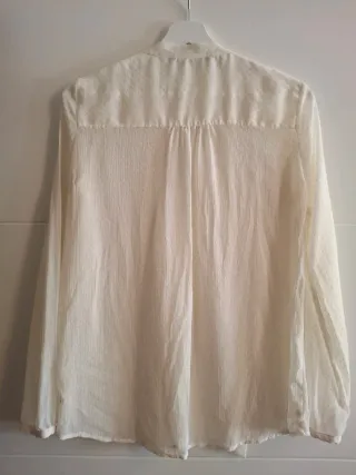 Blusa colección Zara Trafaluc Crema Transparente