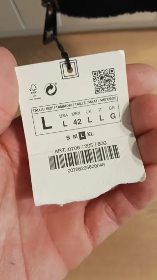 Chaquetón Zara Hombre Negro