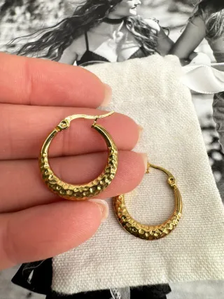 Pendientes Aro Dorados Martillados