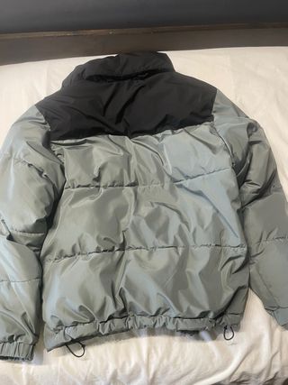 Chaqueta Puffer Gris y Negra