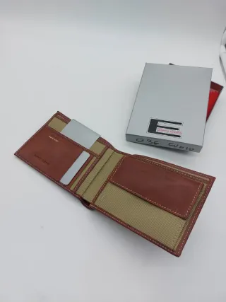 Portafoglio pierre cardin uomo beige vera pelle