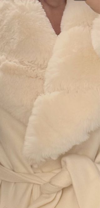 Abrigo paño y pelo blanco Talla S