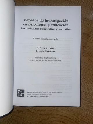 Métodos de investigación en Psicología y Educac...