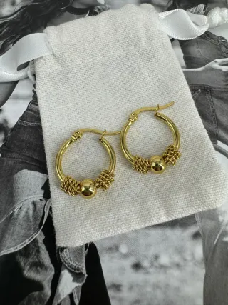 Pendientes Aro Dorados con Bola