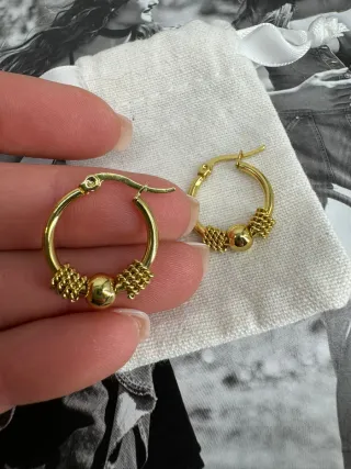 Pendientes Aro Dorados con Bola
