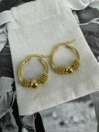 Pendientes Aro Dorados con Bola