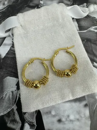 Pendientes Aro Dorados con Bola