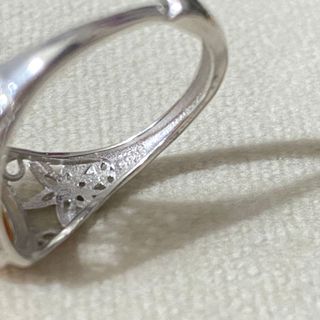 Anillo Plata Ámbar Natural Ajustable