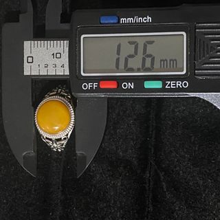 Anillo Plata Ámbar Natural Ajustable