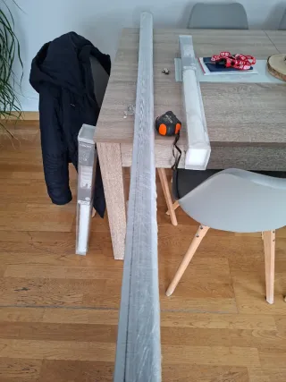 Cortina gris y blanca 1.60x2.00m