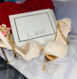 Tacones L. DAY Beige/Dorado Talla 36