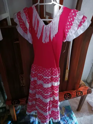 Vestido Flamenca Rojo y Blanco