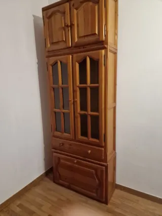 Mueble de madera y cristal 3 piezas