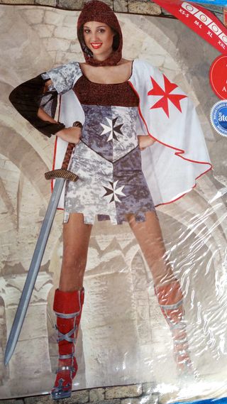 Disfraz Guerrera Medieval Templaria Mujer Nuevo