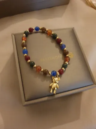 Pulsera chapada en oro con osito