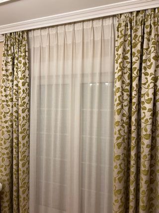 2 Cortinas Verdes y Plateadas