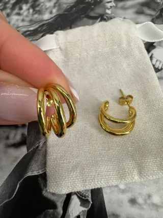 Pendientes Aro Doble Bañados en Oro