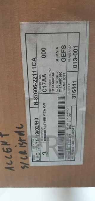 espejo Hyundai accent derecho nuevo