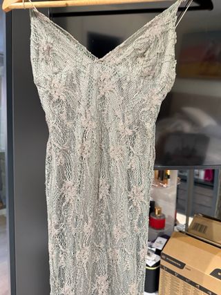 Vestido Etxart & Panno Beige/Verde Talla 40