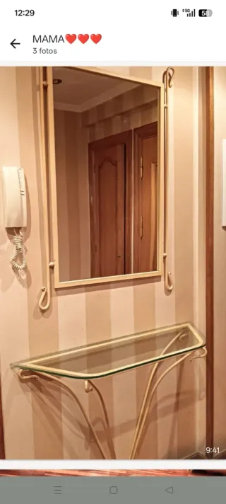 Espejo y 2 mesitas de salón 40 € la unidad