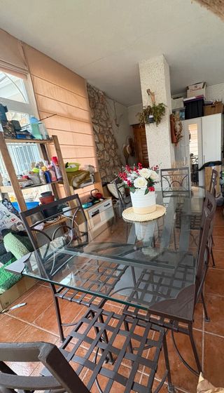 Conjunto de diseño artesanal cristal y metal