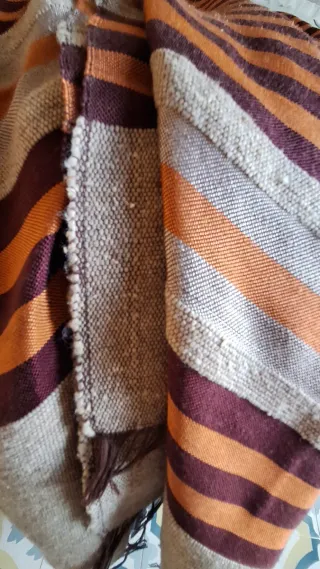 Manta de seda y lana artesanal