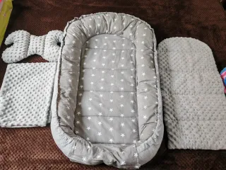 Reductor de cuna 4 piezas gris estrellas