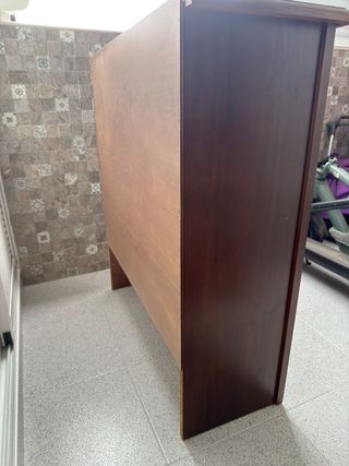 Mueble zapatero madera color nogal oscuro