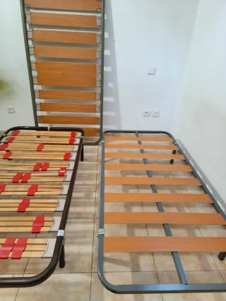 Camas individuales 80cm metal y madera