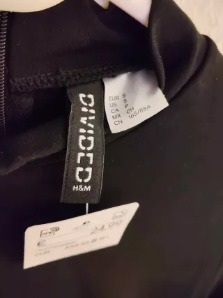 Vestido negro manga larga talla S