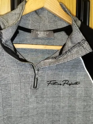 Sudadera Primark QuarterZip Cuadros Príncipe Gales