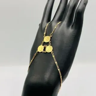 PULSERA MANITA MANITA 3 MONEDAS. Oro 18k.
