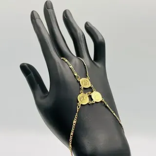 PULSERA MANITA MANITA 3 MONEDAS. Oro 18k.