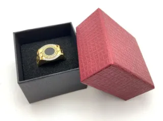 Anillo Oro 18k Negro y Diamantes