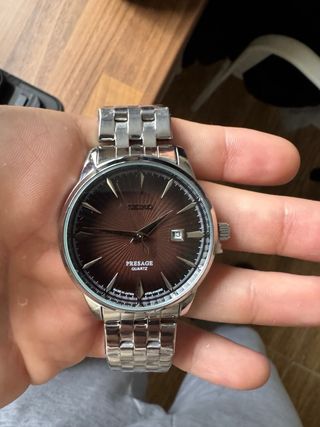 Reloj Seiko Presage Marrón y Plateado