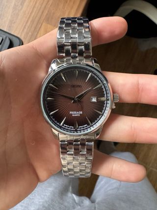 Reloj Seiko Presage Marrón y Plateado