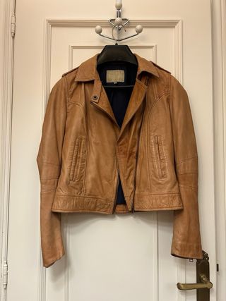 Cazadora de cuero 100% piel marrón