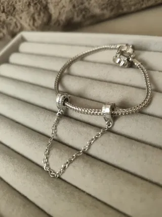 Cadena de seguridad para pulsera plata