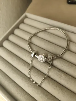 Cadena de seguridad para pulsera plata